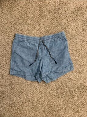 J. Crew Chambray Drawstring Athletic Shorts - Light Blue
